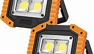 OTYTY LED Work Light, Rechargeable Work Light Portable Flood Lights Magnetic LED Light for Outdoor Camping Car Repairing Job Site Lighting (2 Pack)