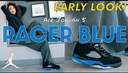 EARLY LOOK! AIR JORDAN 5 RACER BLUE ON FOOT REVIEW and HOW TO STYLE
