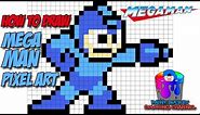 How to Draw Mega Man Pixel Art - Drawing Capcom's Mega Man 8-Bit Pixel Art Tutorial