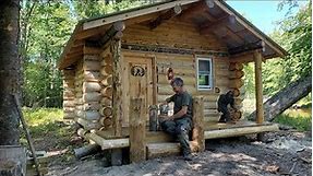 building a front porch off-grid log cabin # Bush craft