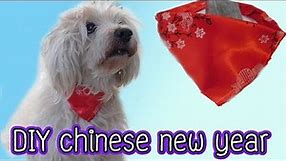love dog l DIY chinese new year Bandanas for Dogs - No Sew
