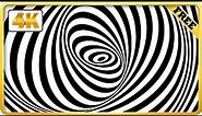 Black and White Spiral Swirl Psychedelic Hypnotic Optical Illusion video loops 4K