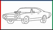 How To Draw Dodge Charger R/T Step by Step for Beginners