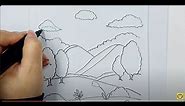 🌿🔴Como Dibujar un PAISAJE de PRIMAVERA fácil - How to draw a spring landscape easy with markers