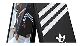 adidas Phone Case Compatible with iPhone 13, Black and White Stripes Design, Shockproof, Impact-Resistant, Fully Protective Originals Cell Phone Cover with Snap-On Design