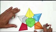 How to draw pyramids. Exploded isometric view (3D). Engineering graphics.