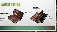 Marshal Genuine Leather Double Zipper Clutch Checkbook Wallet for Women #4575CF (Cazoro Tan)