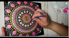 How To Paint Dot Mandalas Silhouette Stencil 2 in 1! #64 | Lydia May