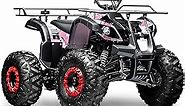 SEANGLES Gas 125cc ATV Quad 4 Wheeler for Adults and Kids ATV with Off-Road Tires - 220lbs Weight Capacity - Tested and Fully Assembled (Camo Pink)