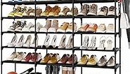 Kitsure Shoe Organizer - 8-Tier Large Shoe Rack for Closet Holds Up to 48 Pairs Shoes & Boots, Multipurpose Shoe Shelf with Hook Rack, Stackable Tall Shoe Rack for Entryway, Bedroom, Garage