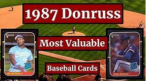 1987 Donruss Baseball Cards - 25 Most Valuable