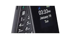 ezFlip 4G Unlocked | Touch-Screen Big-Button Flip Phone for Seniors, Nationwide 4G Volte, SOS Button, Hearing Aid Compatible, Mobile Monitoring Service Ready