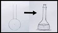 Class 9 chemistry practical 6.1 drawing - Volumetric flask drawing