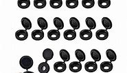 Hinged Screw Cover Caps，Plastic Screw Caps,Fold Screw Snap Covers for Screw Head Covers Decorative Protection, Reusable Washable Flip Tops 50Pcs (M-Black)