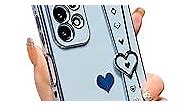 phylla Samsung Galaxy A23 6.6" Phone Case with Plating Heart Wrist Strap Kickstand Luxury Cute Love Heart Full Camera Protection Cover Soft Shockproof Bumper for Galaxy A23 4g/5g Universal-Blue