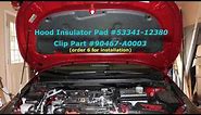 Corolla Hatchback Hood Insulator Install
