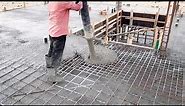 Concrete Pouring on a big roof slab by ready-mix concrete - Part 3