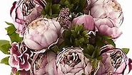 FiveSeasonStuff Vintage Artificial Peonies Silk Peony Flowers and Hydrangeas for Wedding Bridal Home Décor – Beautiful Floral Centerpiece Arrangement Decoration with 2 Bouquets (Puce Purple)