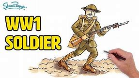 How to Draw & Paint a WW1 British Soldier - Pen Ink & Watercolour
