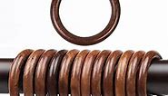 12 Pieces of 3 Inch Wooden Curtain Rod Rings, Drapery Rod Rings for 2 inch Rod Pole, Natural Rosewood (12, 2.2 INCH Inner Dia)
