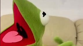Kermit the frog puppet is high