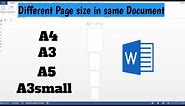 how to make different page sizes in Microsoft word | change page size in word| tech and skills Diary