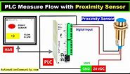 PLC Measure Flow Rate with Proximity Sensor - Logic & Explanation