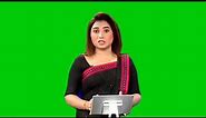 Tv News Reporter Broadcasting Green Screen background effect video || Free Use