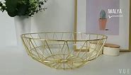 Gold Fruit Basket Christmas Candy Dish Bowl - Large Decorative Bowl for Gold Decor Accents - Gold Kitchen Accessories - Gold Baskets for Decor