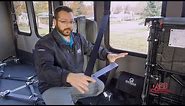 Wheelchair Position Seat Belt Demo on Diamond VIP 2500 ADA Wheelchair Bus