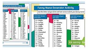 Funny Name Generator Activity