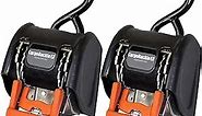 CargoBuckle G3 Retractable Ratchet Tie-Down System - Durable and Strong Straps with Dual Safety Lock System for Secure Cargo - 3,500 lbs Break Strength, 2-Pack Count