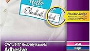 Avery Hello My Name is Flexible Name Tags, Assorted Colors (Blue, Red, Gray and Teal), 120 Removable Name Badges (08722)
