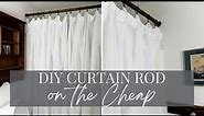 How to DIY Dowel Curtain Rod Cheap | Shower Curtain DIY | Bathroom Makeover
