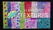 10 DIFFERENT TEXTURES ON PAPER /Art integrated project/ How to create textures / science project