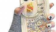 iFiLOVE for iPhone 15 Pro Winnie The Pooh Case with Sliding Camera Protection, Girls Kids Boys Cute Cartoon Bear Piglet Bling Flowing Liquid Quicksand Glitter Case Cover for iPhone 15 Pro