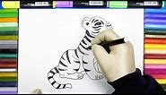 How To Draw a White Tiger (step by step) | Paintcoloring.com