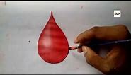 How to draw drop of blood, blood drop painting using watercolor