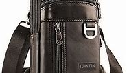 Mens Leather Cell Phone Holster, Vertical Belt Clip Cellphone Pouch,Purse Waist Bag Compatible with iPhone Google, Zipper Storage Phone Bag for Work,Hike