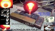 Melting Pure Silver - Pouring Silver Buttons (first try)