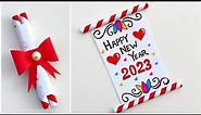 DIY Happy new year greeting card 2023 / Handmade new year card making / New year special card ideas