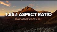 1.85:1 Aspect Ratio Cheat Sheet