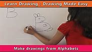 How to draw using Alphabets | Learn Drawing For Kids | Learn Drawing Step By Step For Children