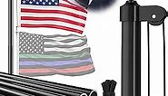 FFILY Heavy Duty 25 FT Flag Pole - 13 Gauge Extra Thick Aluminum Flagpole Kit with Embroidered Stars 3x5 American Flag for Outside House In Ground - 80MPH Wind Tested