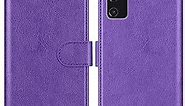 ZZXX Samsung Galaxy S20 FE Wallet Case with [RFID Blocking] Card Slot Kickstand Magnetic Closure Leather Flip Fold Protective Phone Case for Samsung Galaxy S20 FE 5G Case Wallet(Purple-6.5 inch)
