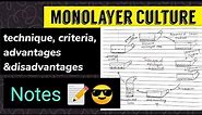 Monolayer Culture ||Notes 📝😎#Animal Biotechnology