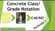 Concrete Class/Grade - Concrete Compressive Strength Class