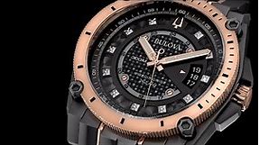 Bulova Watches for Men | Icon Precisionist | Rose-Gold Black Diamond Dial