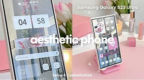 how to make your android phone aesthetic 🧸🎀 ( Samsung Galaxy S23 Ultra ) setup & customization 💕