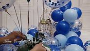 AULE Blue 2nd Birthday Balloons for Boy 40Pcs 12inch Happy Birthday 2 Printed Latex Helium Number Balloon Party Decorations